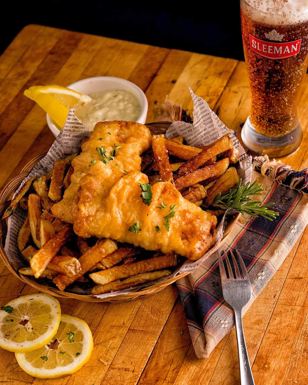Fish and Chips at Pine Lodge, Norway Bay Quebec